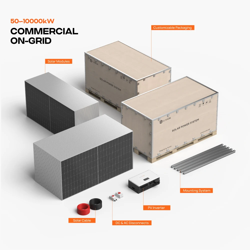 Commercial Building Solar System 50Kw 300Kw 3000Kw Complete on Grid Solar Power System Setup