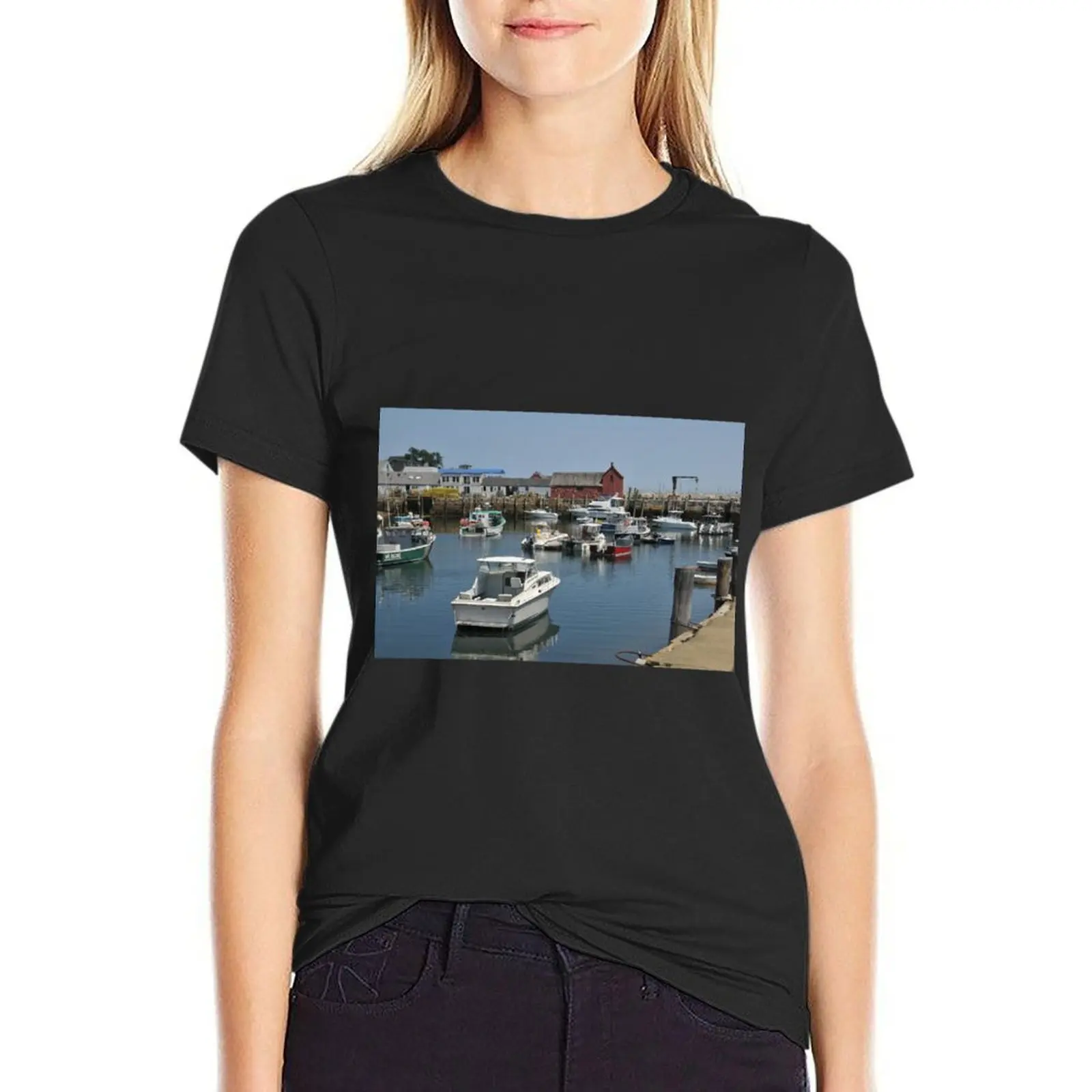 Rockport Harbor, MA T-Shirt vintage blanks plus sizes blacks t-shirt dress for Women plus size