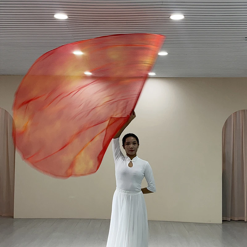 1pc National Style Belly Dance Flag with Telescopic Pole Semicircle Dance Ministry Streamer Stage Performance Dance Accessory