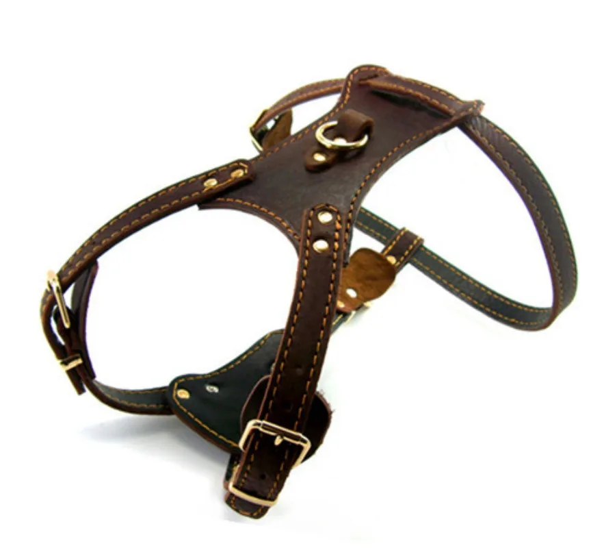 Double Thickened Large First Cowhide Chest Back, Working Dog Chest Collar, Pet Chest Back