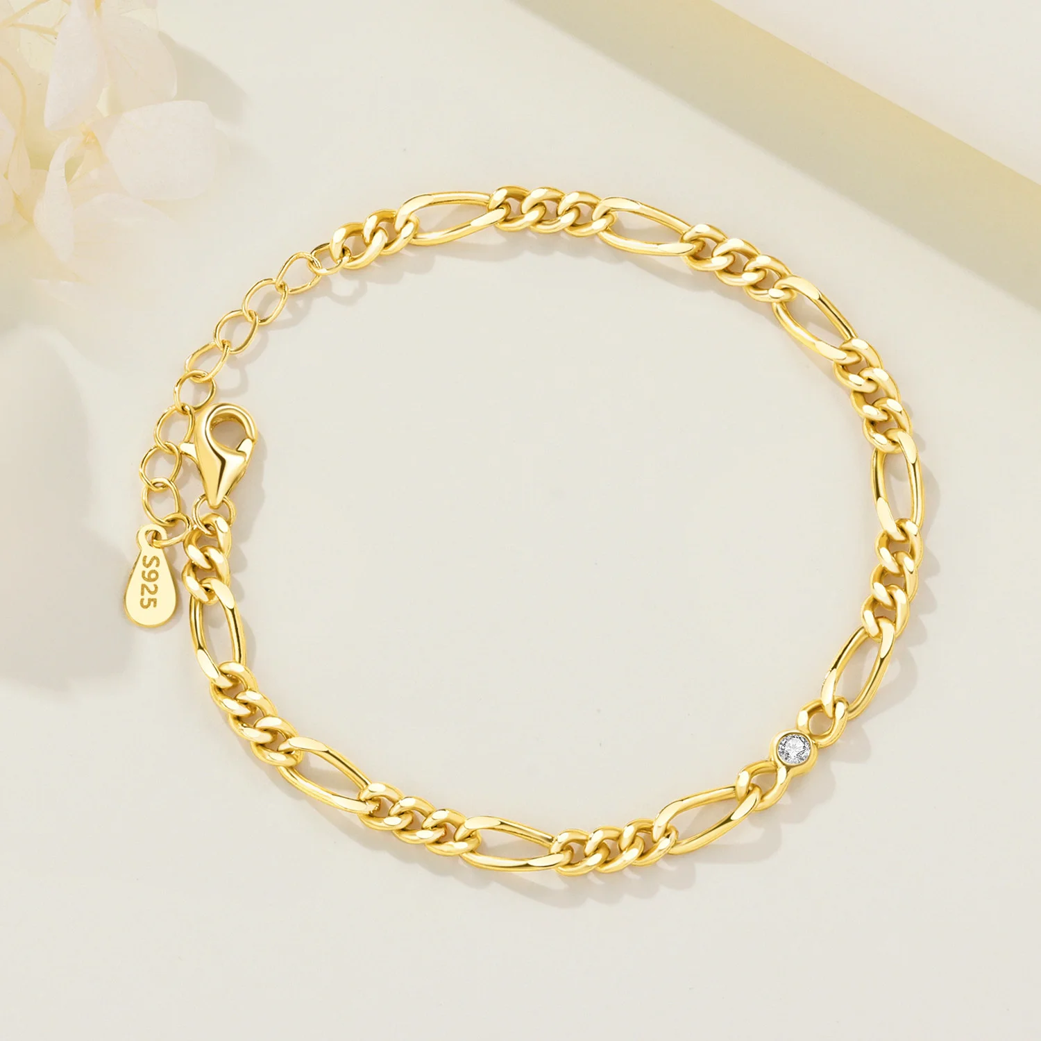 925 Sterling Silver Inlaid Zircon I8K Gold Chain Bracelet Luxury Fine Jewelry for Women 2026 New Design Wedding Party DIY Gift