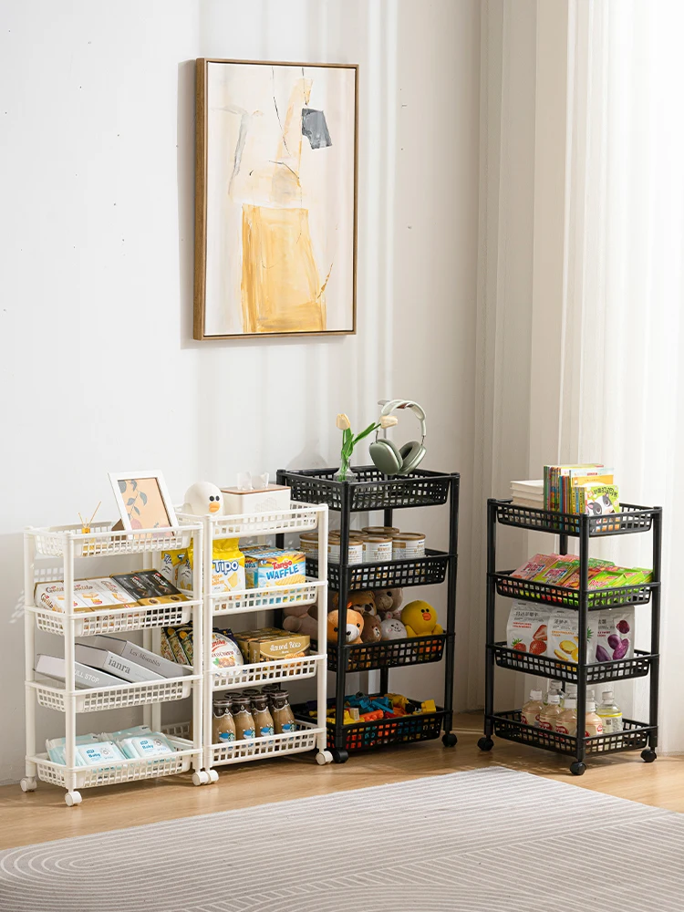 

Мобильная многоярусная тележка-органайзер для хранения игрушек и мелочей для спальни, ванной комнаты, рабочего стола, легко собираемая, пластиковая
