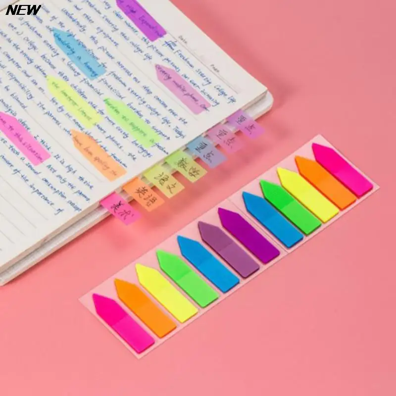 100 fogli fluorescenza colore autoadesivo Memo Pad note adesive segnalibro segnalibro Memo Sticker carta forniture scolastiche per ufficio