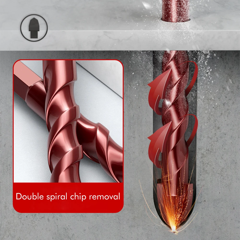 Cross Hex Drill Bit Set For Concrete Porcelain Tile Glass Metal Drill Bits Kit Tools Carbide Drills6/7/8/10/12 mm