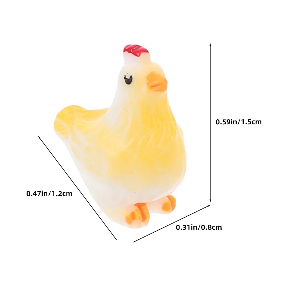 30Pcs Mini Resin Chickens Exquisite Farm Animal Figurines Sturdy Resin Chicken Decor for Garden Terrarium Desk