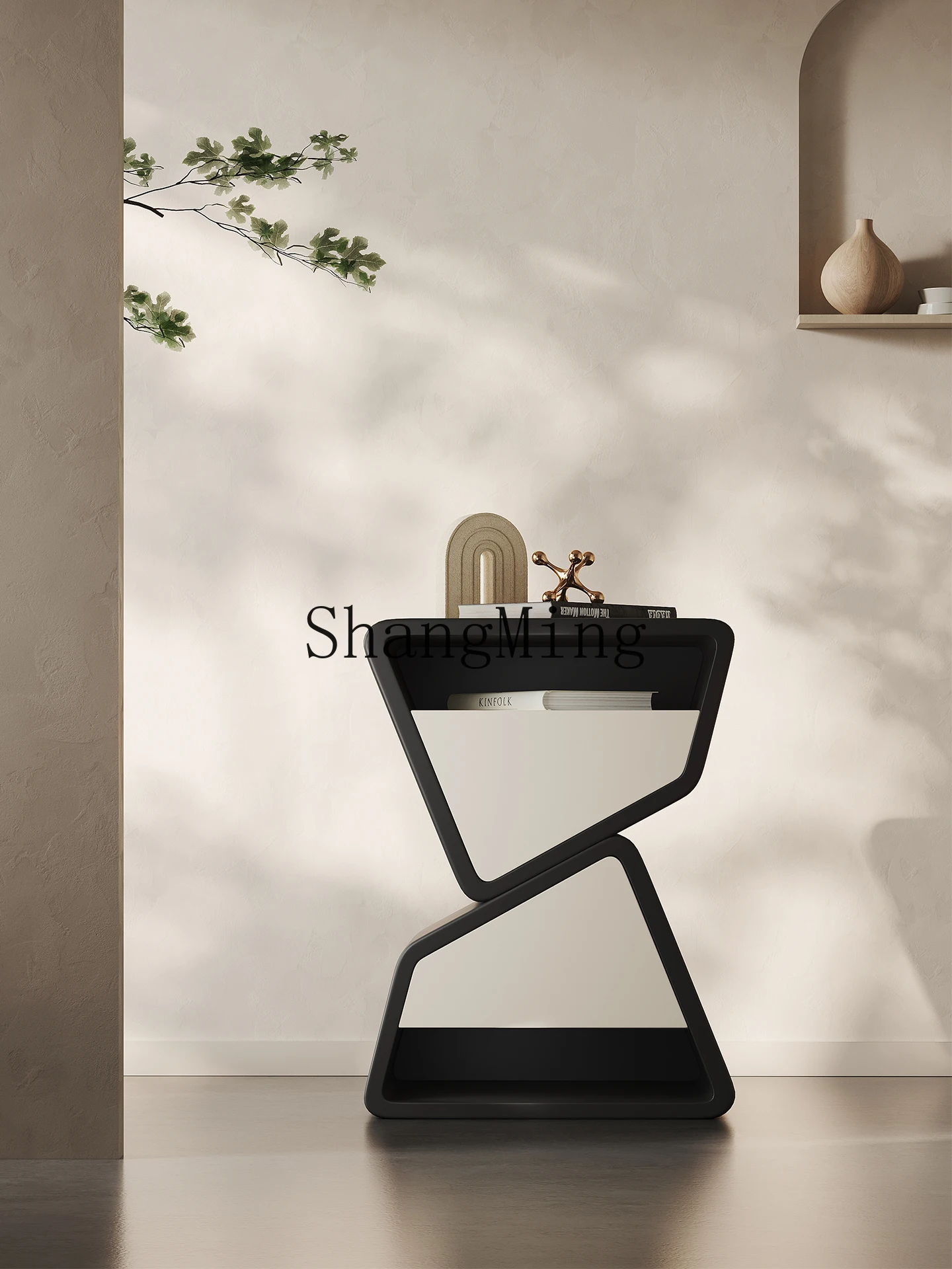 

CL Simple Bedside Table In Stock Cream Style Minimalist Narrow Edge Storage Modern Side Table