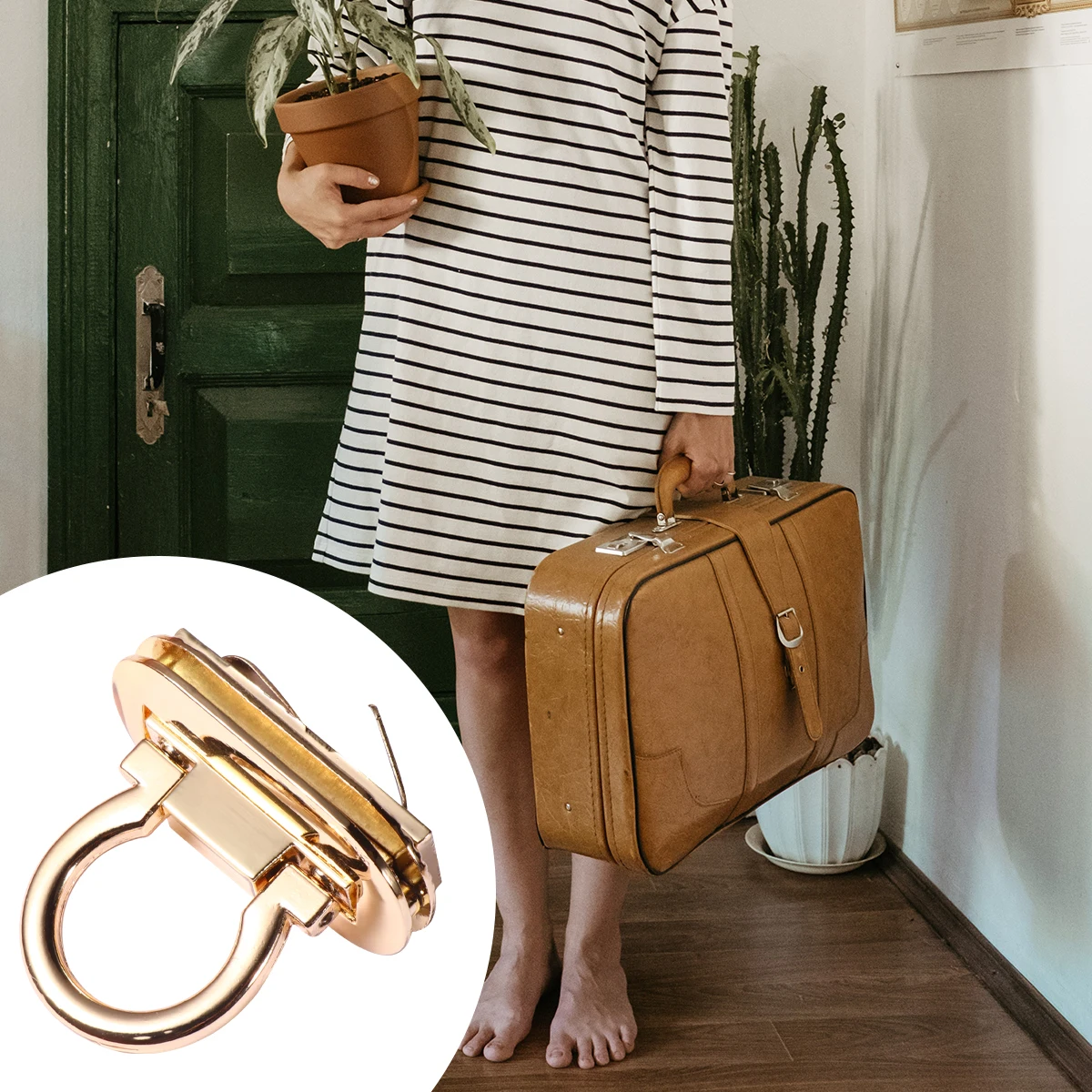 

4PCS Elegant Alloy Padlocks Lock Suitcase Clutch Easy Install Lightweight Accessories