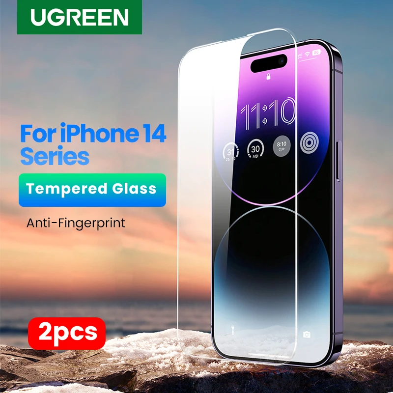 UGREEN 2PCS Screen Protector For iPhone 14 13 Pro Max Full Cover Film Tempered Glass For iPhone 14 Plus Phone Screen Protectors