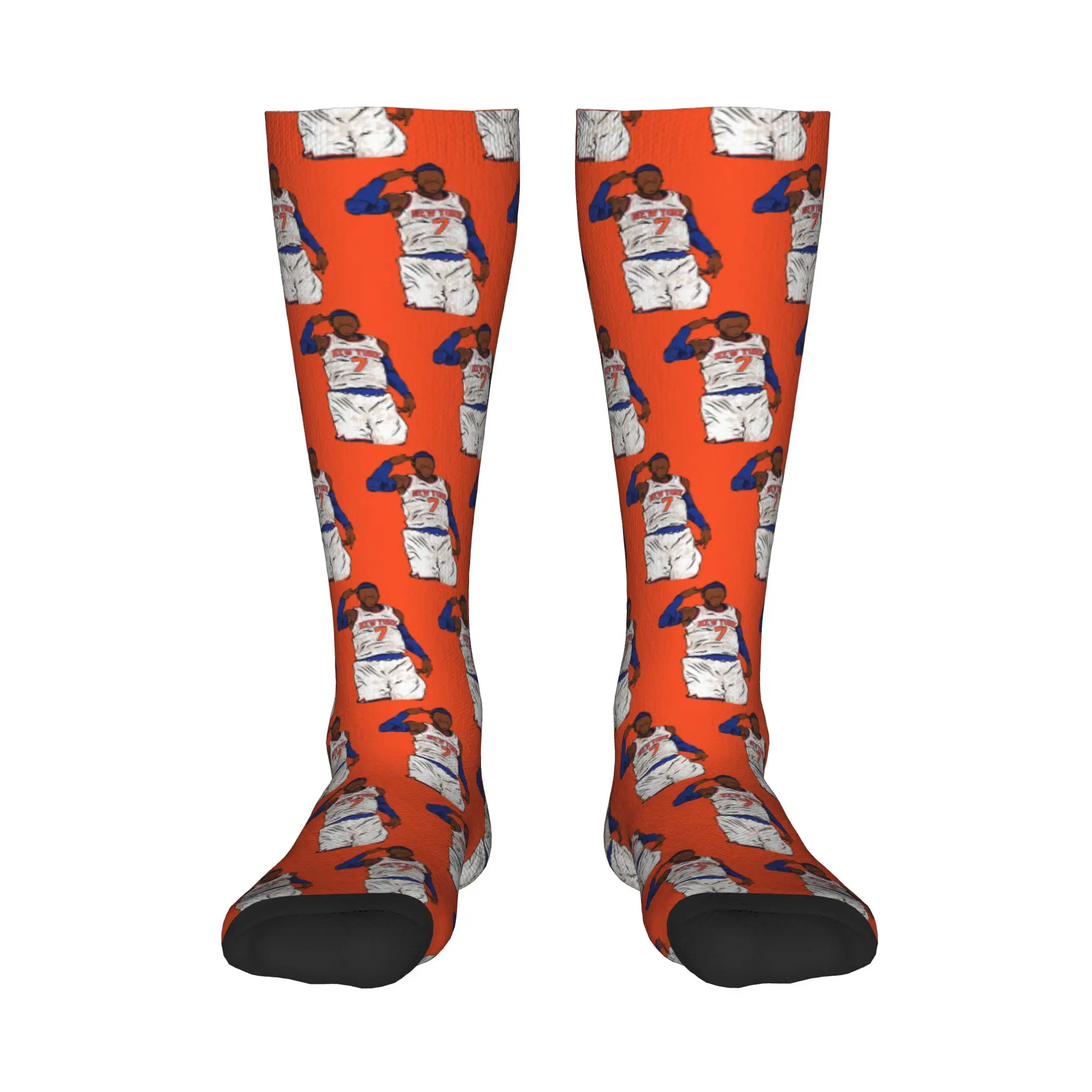 All Seasons Crew Stockings Carmelo Anthony Celebration Sketch Socks Harajuku Funny Hip Hop Long Socks Accessories for Men Women