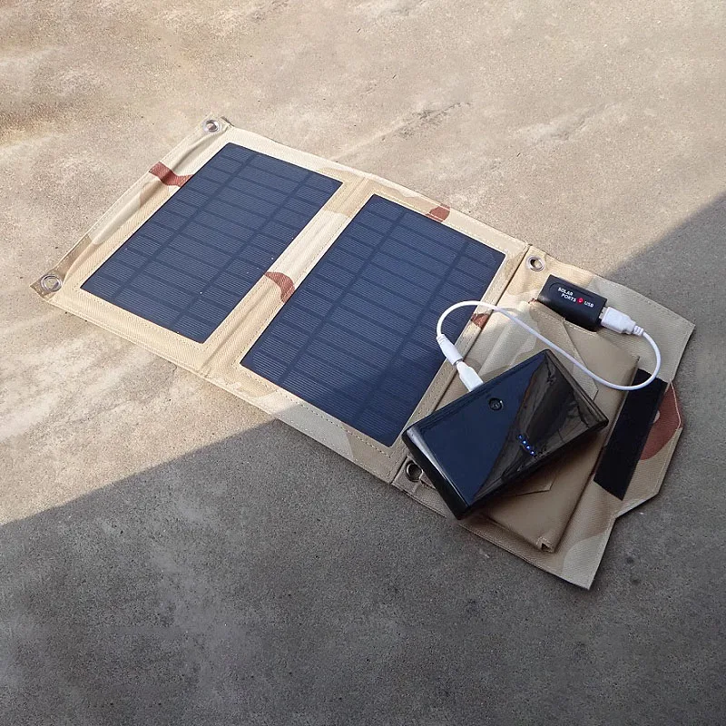 

7W Folding Solar Panel Portable Ultralight Waterproof Foldable Solar Charger for Outdoor Camping Mobile Phone Power Charging