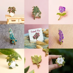 Pink Princess Philodendron, Hoya Splash Plant Enamel Pins Houseplant Badges Eucalyptus Brooches Gifts for Plant, Flowers Lover