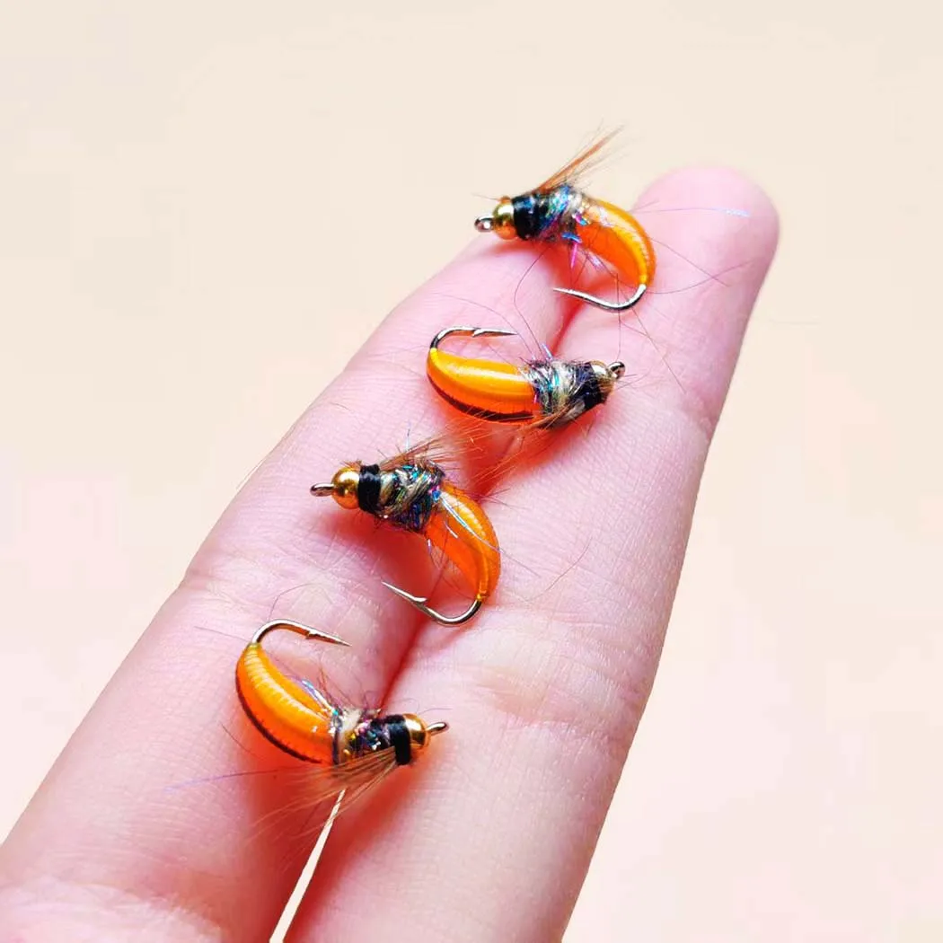 Moscas artificiales secas para trucha con cabeza de latón y anzuelos - imagen 4
