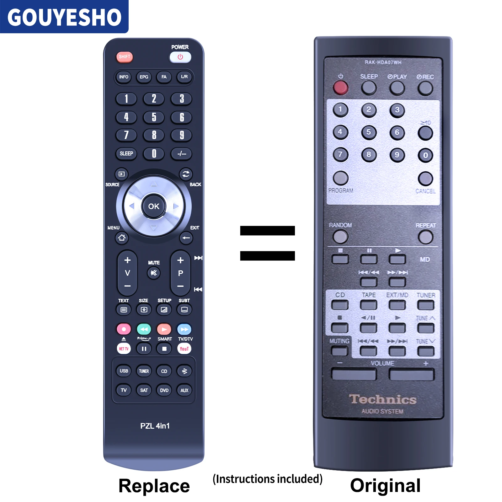 New Remote Control RAK-HDA07WH for Technics ST-HD501 SE-HD501 SC-HD501