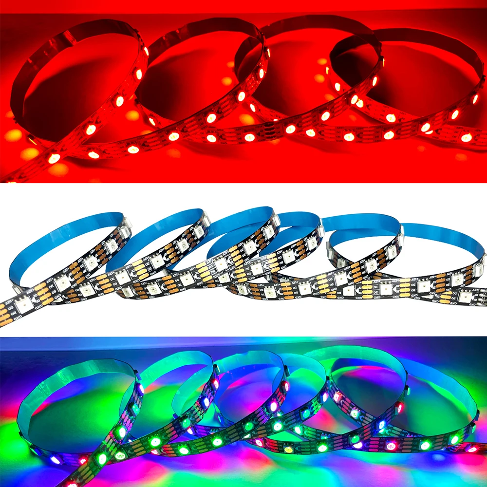 DC12V WS2815 diody LED podwójny sygnał taśma Led RGBIC 2815 elastyczne indywidualnie adresowalne inteligentne piksele magiczna taśma światła