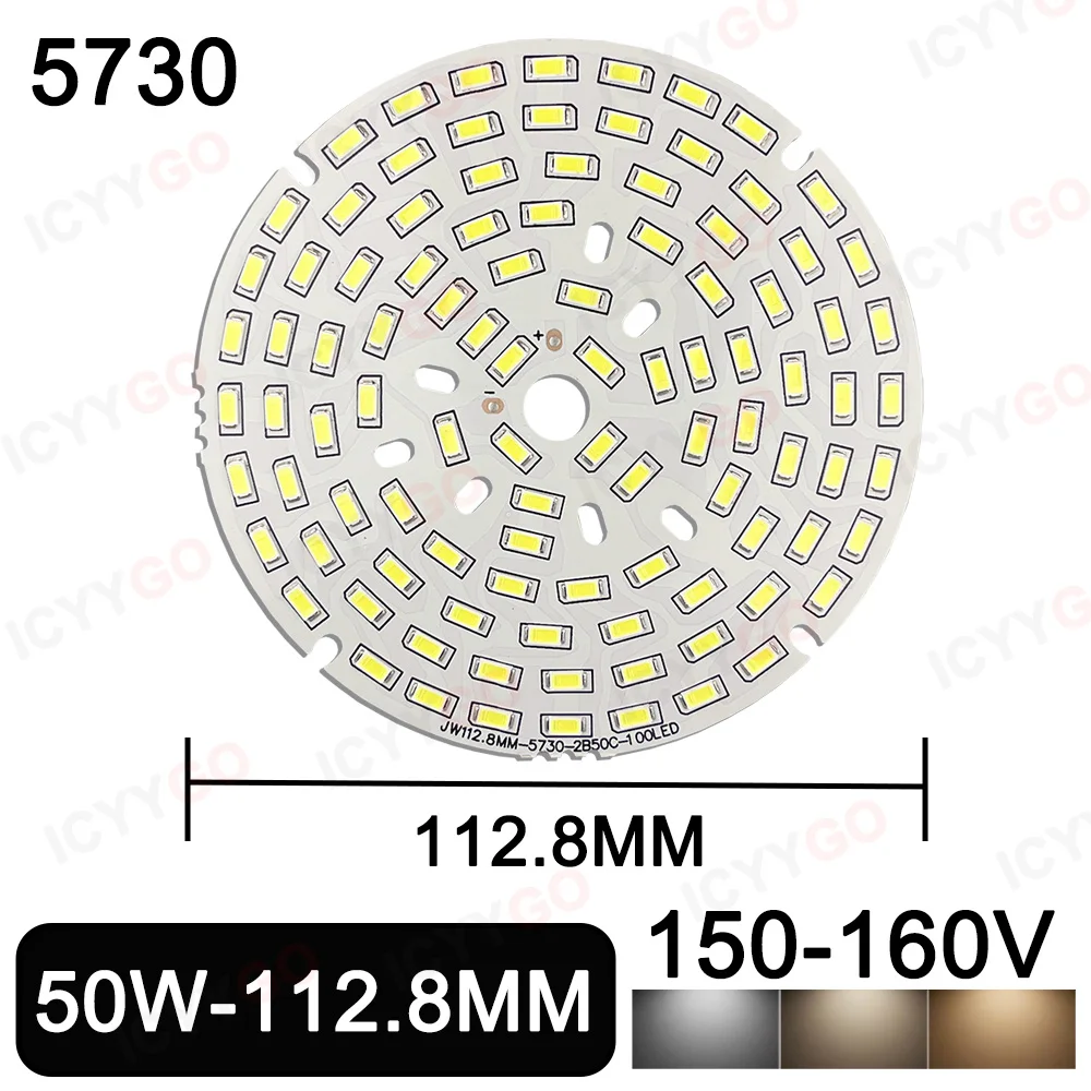 Imagem -03 - Placa da Fonte da Lâmpada Led de Alta Potência Faça Você Mesmo Placa de Luz Semi-acabada Modificada 5730 Patch 3000k 4000k 6000k 36w 50w