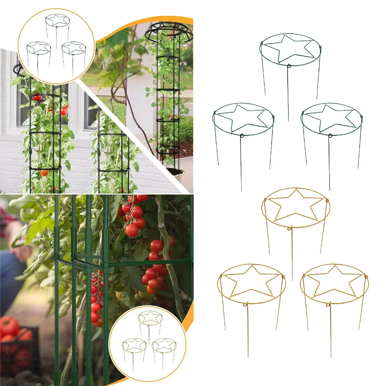 

3 Pieces Plant Supports Roses Tomatoes Garden Indoor Outdoor Peonies Lily Decorative Flower Hoya Ivy Plants Climbing Trellis