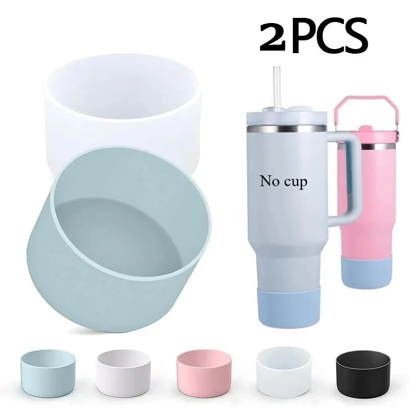 2PCS Water Cup Silicone Boots Protector Silicone Bottom Sleeve Anti-Slip Cup Base Sleeve Simple Modern for Stanley Cup Accessory