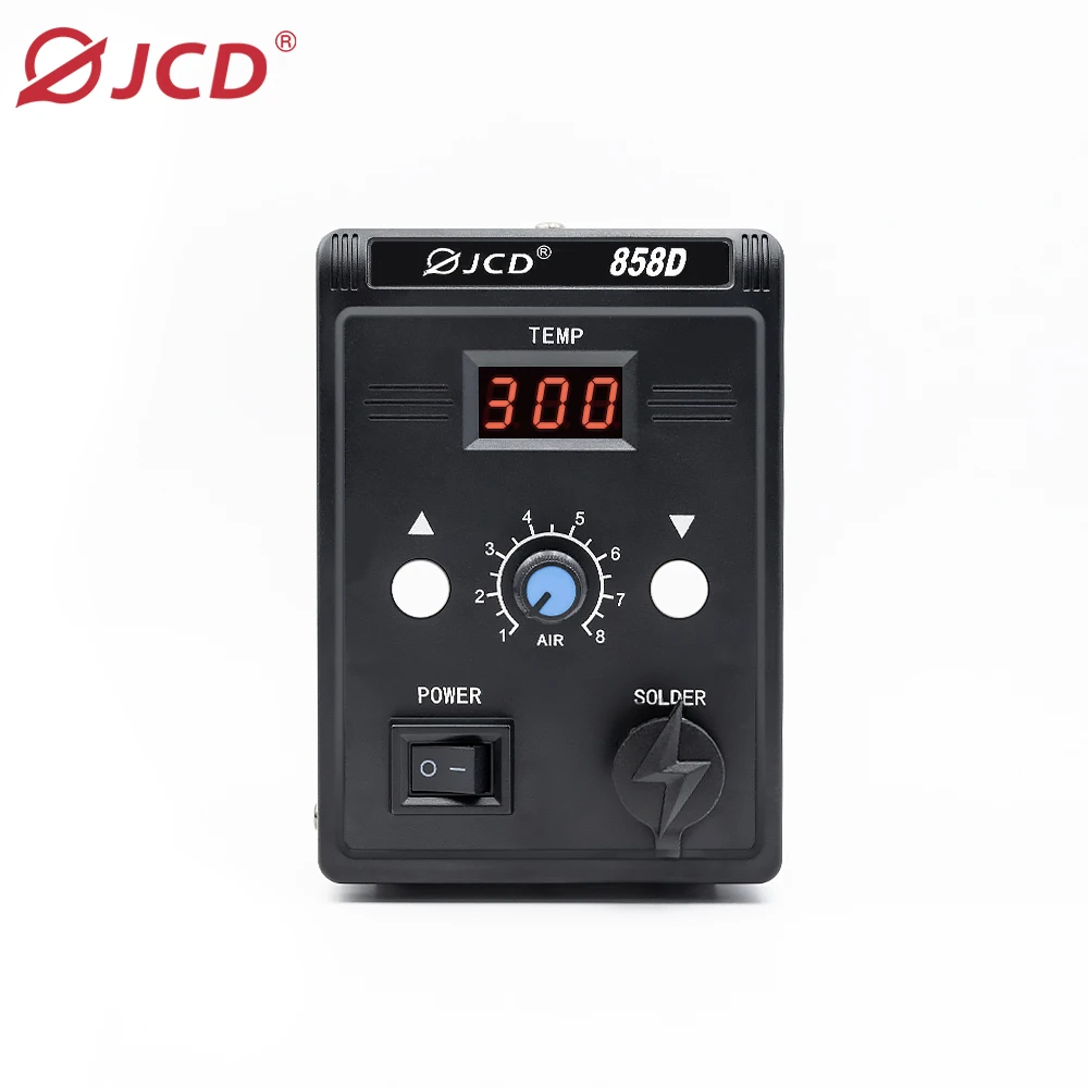 JCD Hot Air Rework Station Digital display Heat Gun Station Temp Calibration Mode for BGA PCB IC Phone Repair 700W 858D 220V