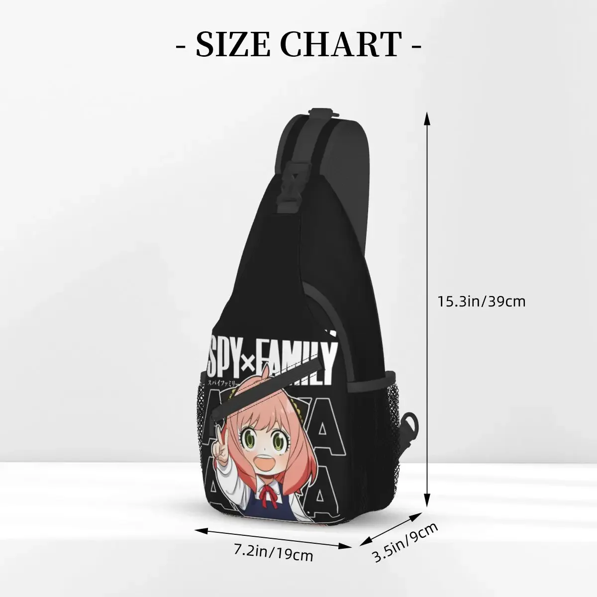 Mochila de Anime X Family para el pecho, bandolera para el hombro, senderismo al aire libre, mochilas de día, Anya Forger, bonito patrón