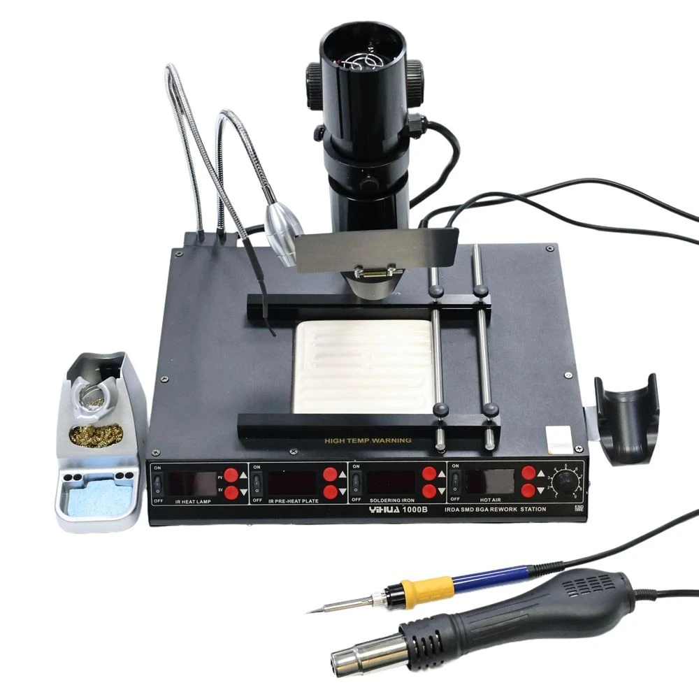 YIHUA 1000B Digitale 3-in-1-SMD-Station Heißluft-Rework-Station Lötkolben Vorheizen für BGA-Rework