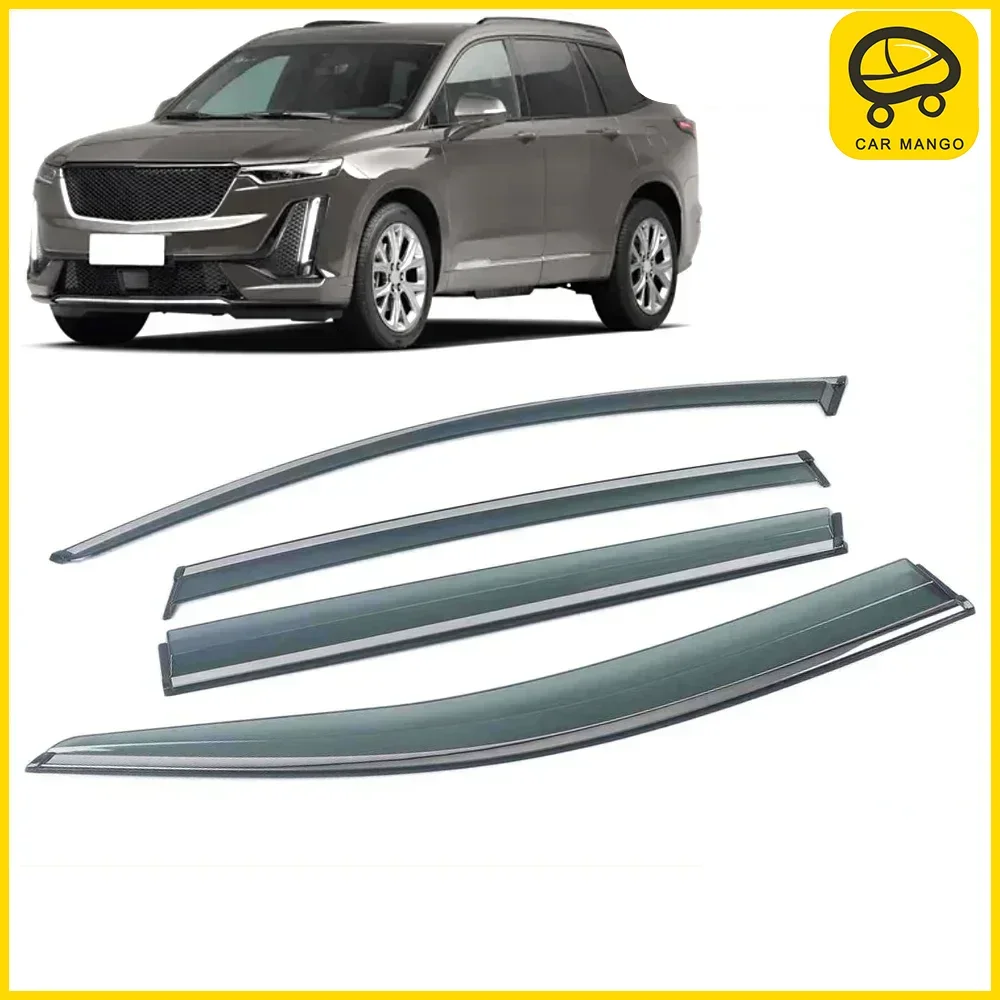 

Chrome Strips Rain Guards for Cadillac XT6 2019-2023 Window Visor Wind Deflectors Door Visor Vent Shades Ventvisor