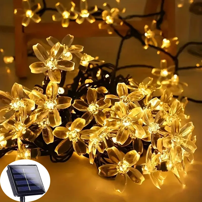 

Solar Garden Light Led Cherry Flower Lighting Fairy String Lights Outdoor Christmas Lamp Blossom Festoon Party Home Decoration