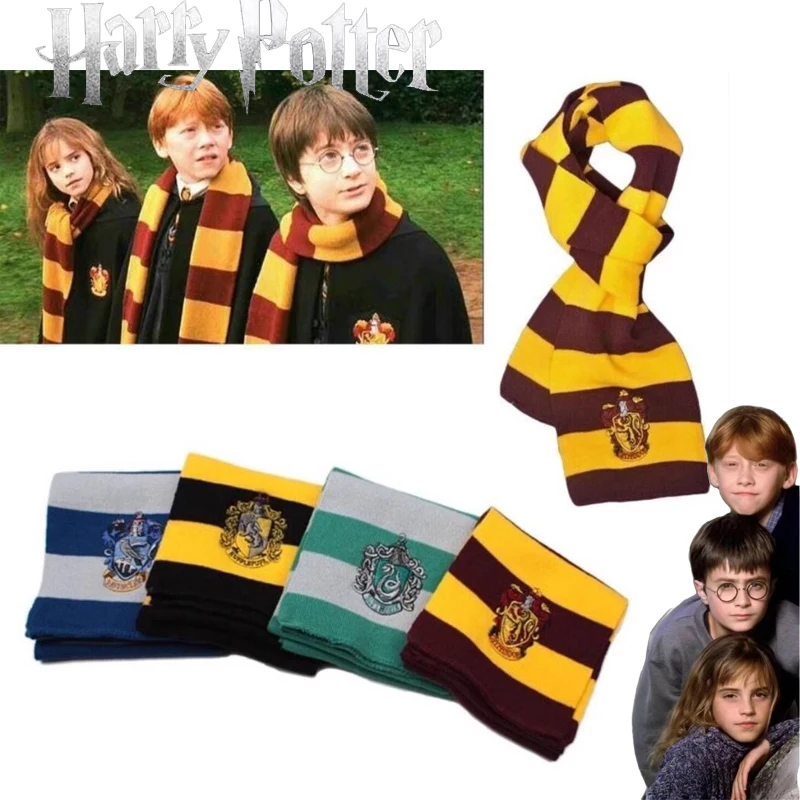 Harries Scarf Potters Gryffindor Thick Shawl Magic Keep Schools Warm Winter Scarfs Children Christma Birthday Gift for Friends