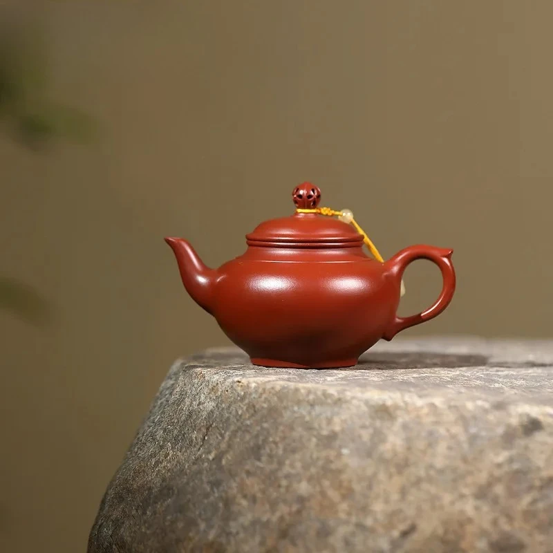 150ml Vintage Yixing Purple Clay Teapots Handmade Laughing Sakura Pot Raw Ore Dahongpao Mud Tea Soaking Kettle Zisha Teaset Gift