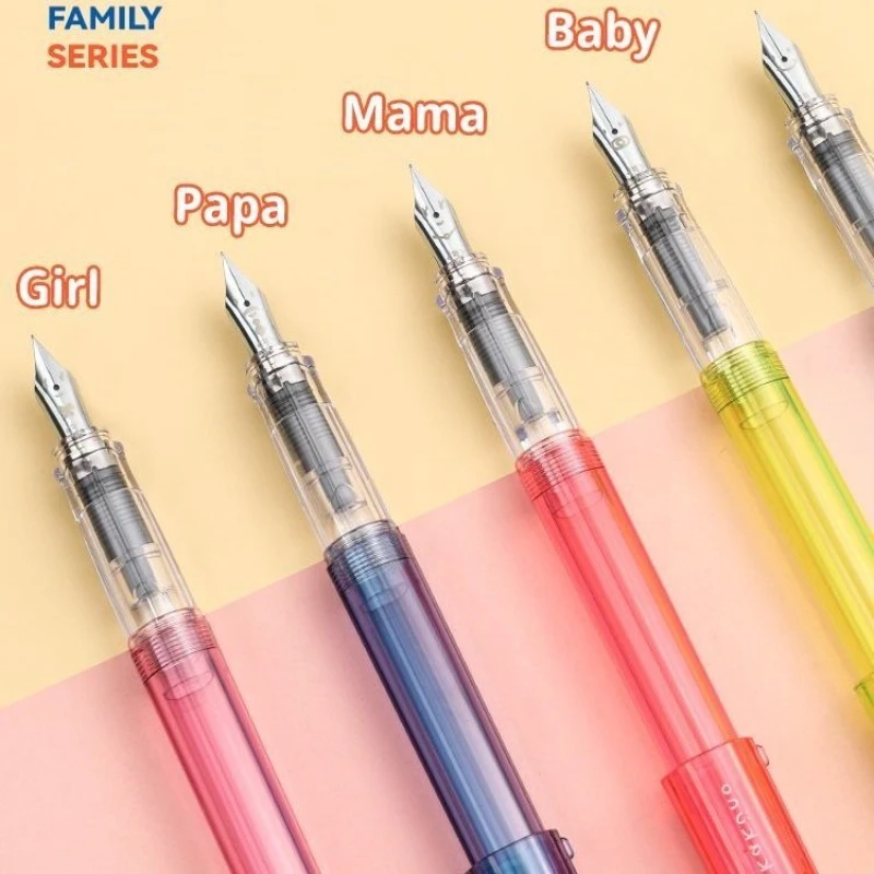 Pilot kakuno Transparent Barrel Fountain Pen,F/M Smiley Face Nib Ergonomic Grip Perfect For Primary School Calligraphy Practice