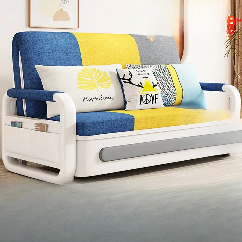 Folding sofa bed, one-piece dual-purpose multi-functional fabric single folding bed, living room balcony nap, sim、