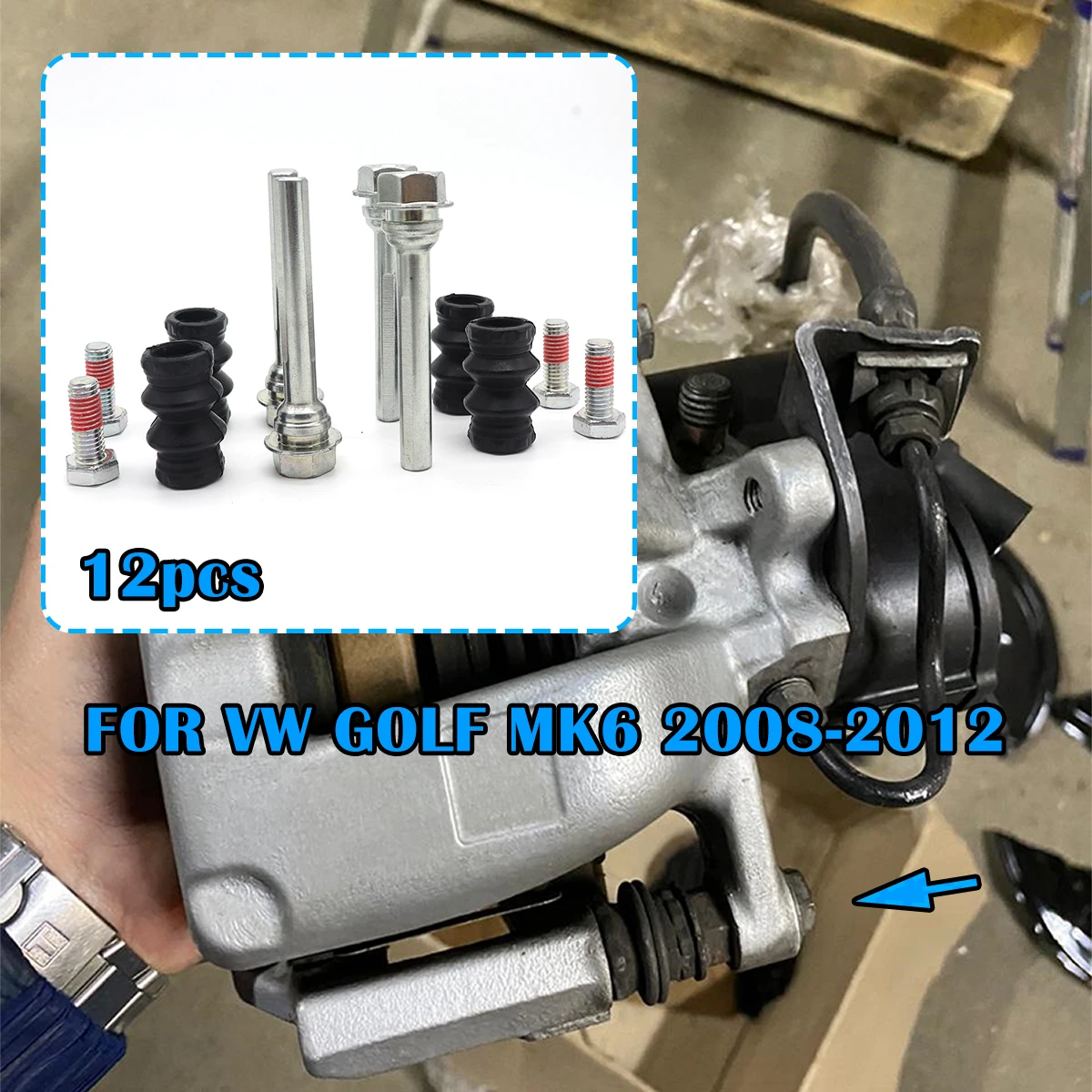 Rear Brake Caliper Cylinder Slider Guide Pin FOR VW GOLF MK6 2008 2009-2012 For Disc Housing Bolts Rubber Bushing Boot Seal Kit