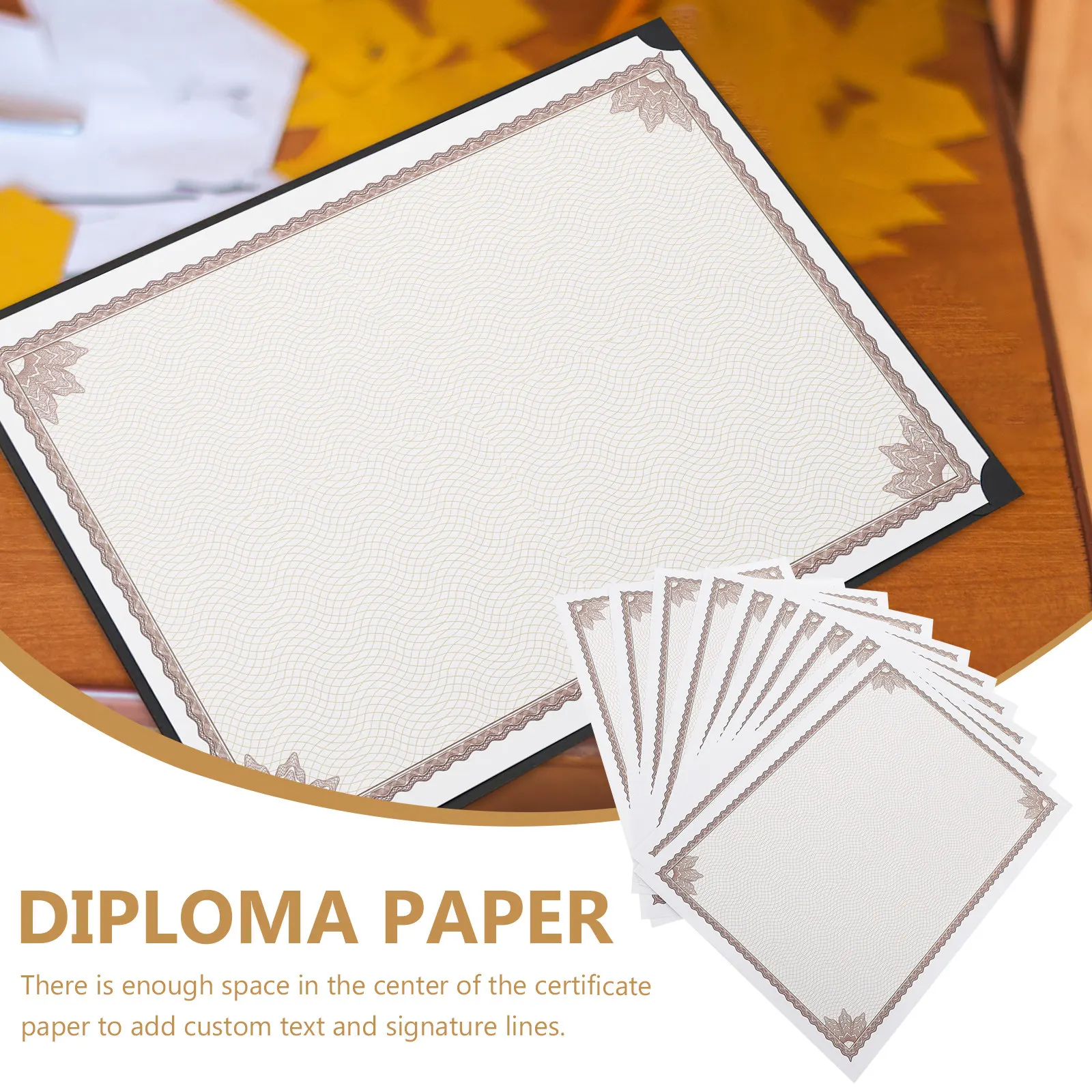 10Pcs Certificate Paper Printable Writable Blank Certificate Inner Paper for Diploma Graduation School Use