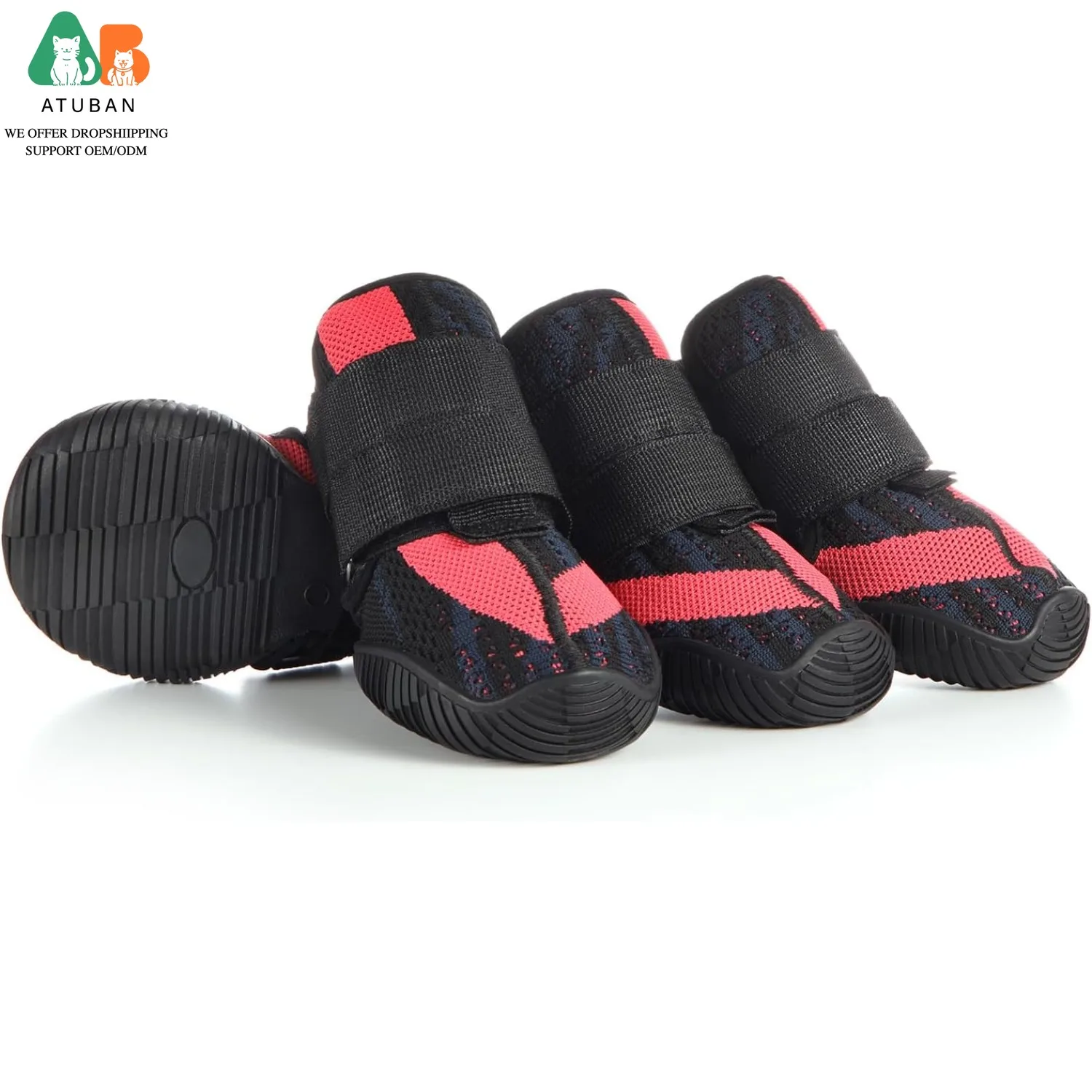 

Обувь для собак ATUBAN, летние ботинки для щенков и защита для лап с мягкой противоскользящей резиновой подошвой, для прогулок и бега