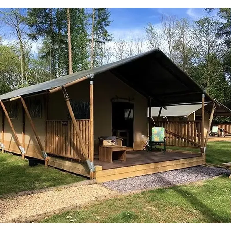 Tourle Wild Hotel Tent Double Thickened Wooden Outdoor Glamping Tent Camping Safari Tent All Season