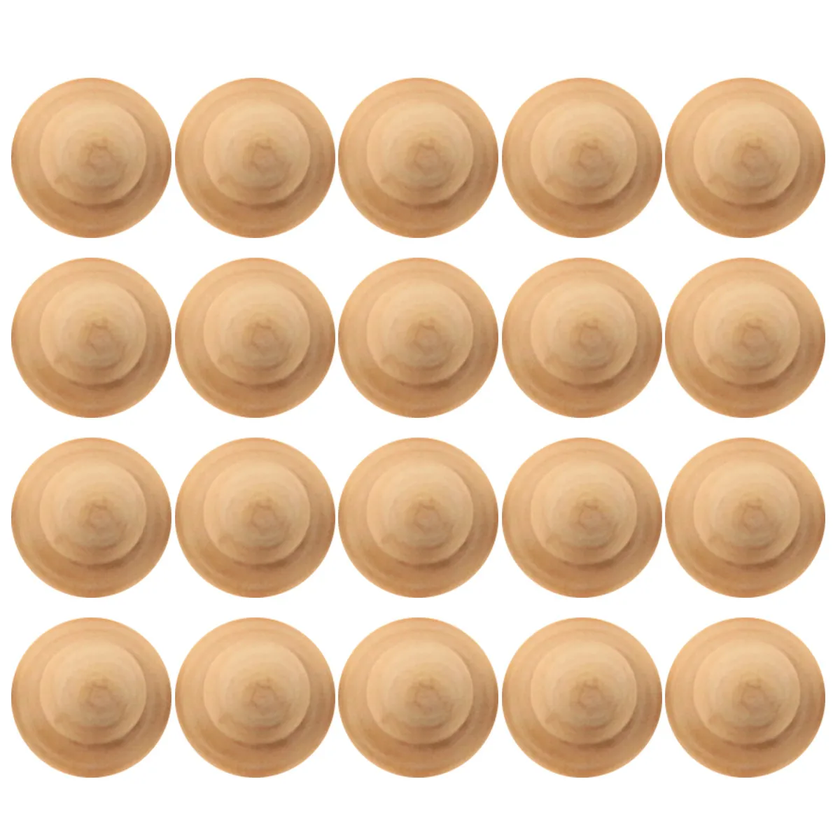 20Pcs Wooden Round Cone Bread Shape DIY Unfinished Accessories for School Home Kids Painting Craft Educational Graffiti Drawing
