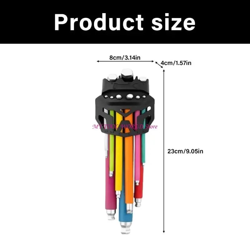 Clé hexadécimal professionnel L clé à clé 9pcs Set Set Tool réparation véhicules A2BB