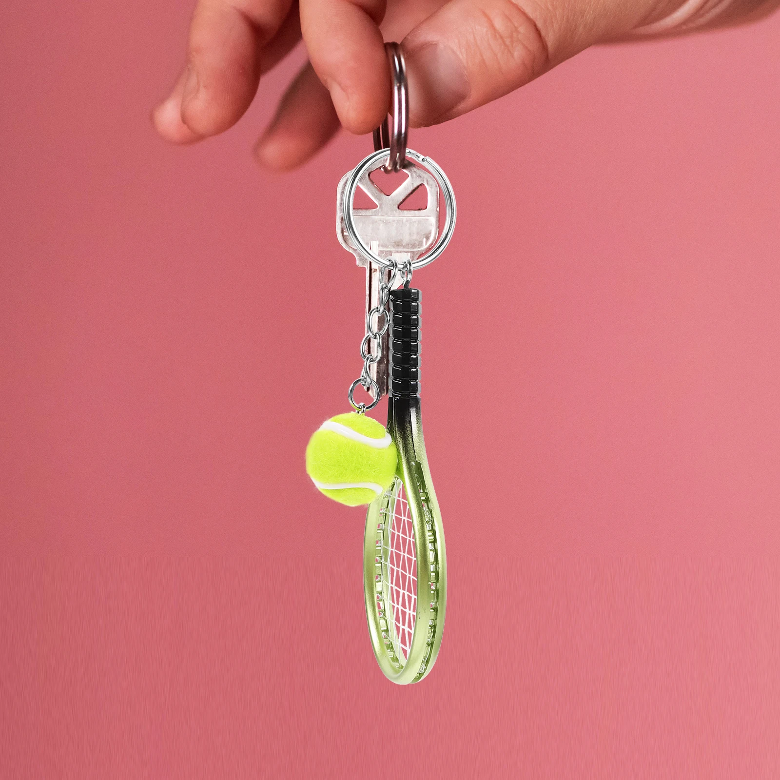 

3pcs Tennis Keychains Blue Lightweight Durable Sports Gifts Decorative Hanging Commemorative Team Accessories