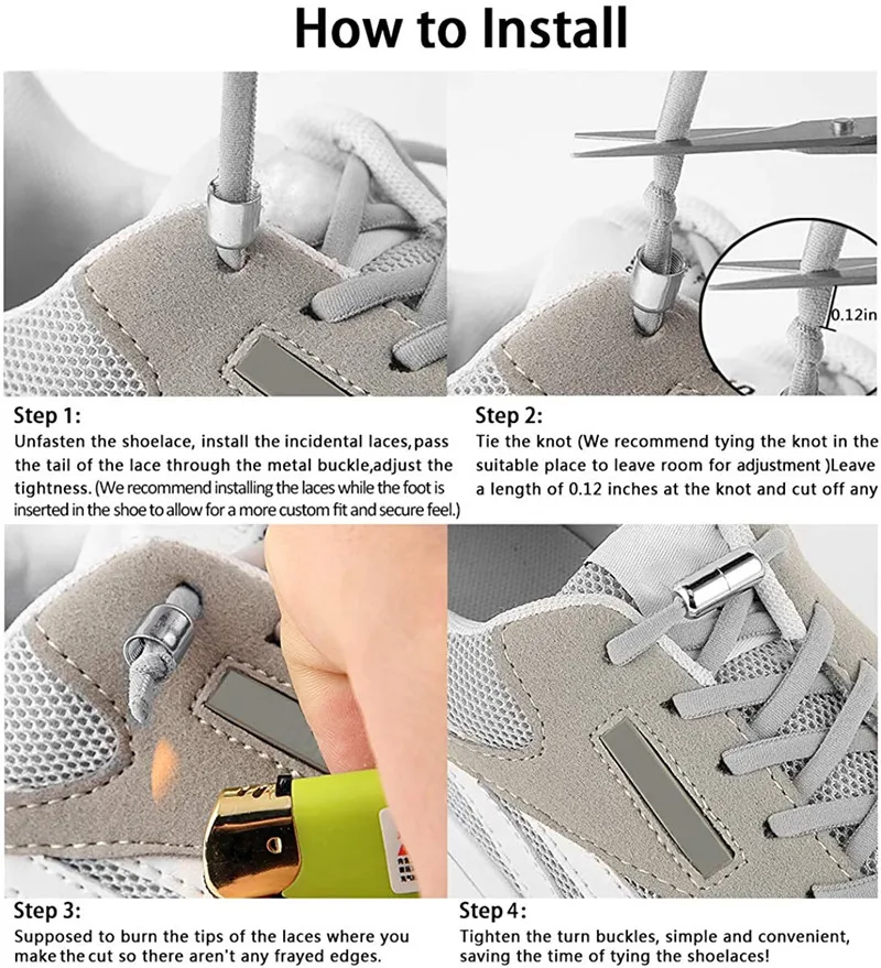 1 Pair Semicircle Elastic Laces Sneakers Shoes lace Round Color Metal Lock Shoelaces Without Ties Lazy Sports Lace Shoestrings