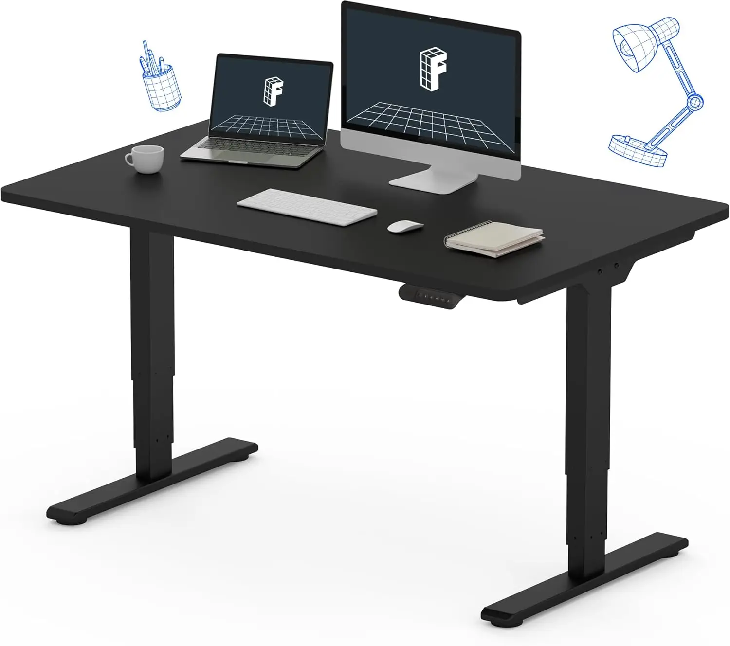 

E6 Essential 3 Stages Dual Motor Electric Standing Desk 48x30 Inch Whole-Piece Board Height Adjustable Desk Electric Sit Stand