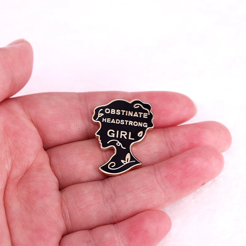 بروش من obstate هيدسترونغ للبنات ، دبوس المينا من جين أوستن ، تفخر التحيز ، بروش من المجوهرات ، زينة على ظهره