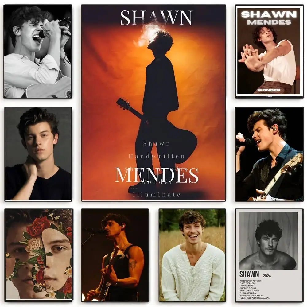 S-Shawn Mendes Poster Self-adhesive Art Room Entrance Restaurant Wall Decor Art Painting
