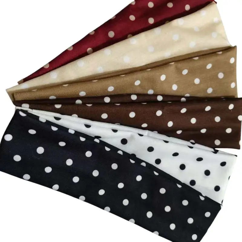 Elastisches Damen-Haarband mit Polka-Dot-Muster, breites, rutschfestes Haarband, Vintage-Haarschmuck mit Punktmuster für den täglichen Gebrauch, Yoga und Hautpflege. – Detail 5