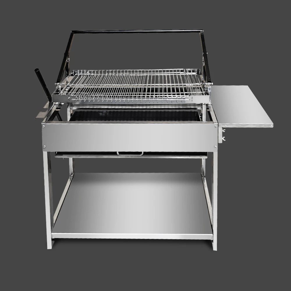 Portable Outdoor Camping Grill Universal Adjustable Folding Stainless Steel Basket Net Rotating Charcoal Flip BBQ Grill