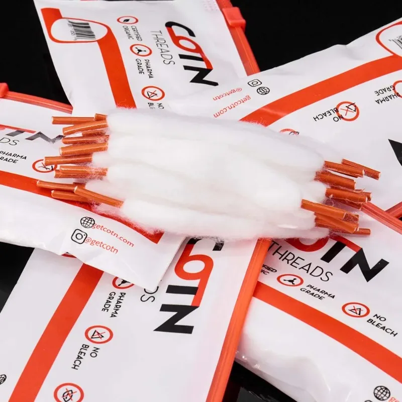 20 قطعة سلك لفائف مسبقة الصنع المواضيع العضوية Vape القطن شرائط رباط الحذاء DIY بها بنفسك RDA RTA RBA البخاخة خزان السجائر الإلكترونية