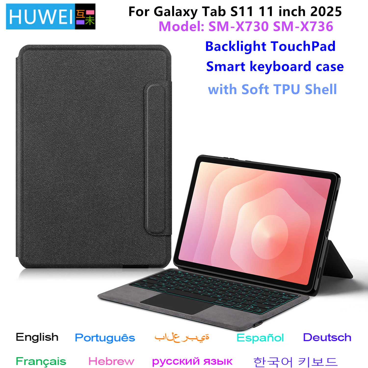 

Magic Keyboard Case For Samsung Galaxy Tab S11 11 inch 2025 SM-X730 SM-X736 Tablet Keyboard Cover for Tab S11 2025 11"Case Funda