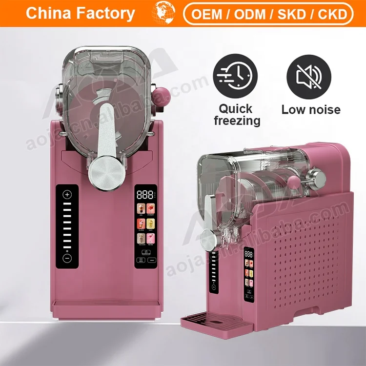 ماكينة صنع الآيس كريم الصغيرة من AOJA للاستخدام المنزلي والفندق للبيع بالجملة ماكينة سلوشي 7 في 1 للمشروبات المجمدة