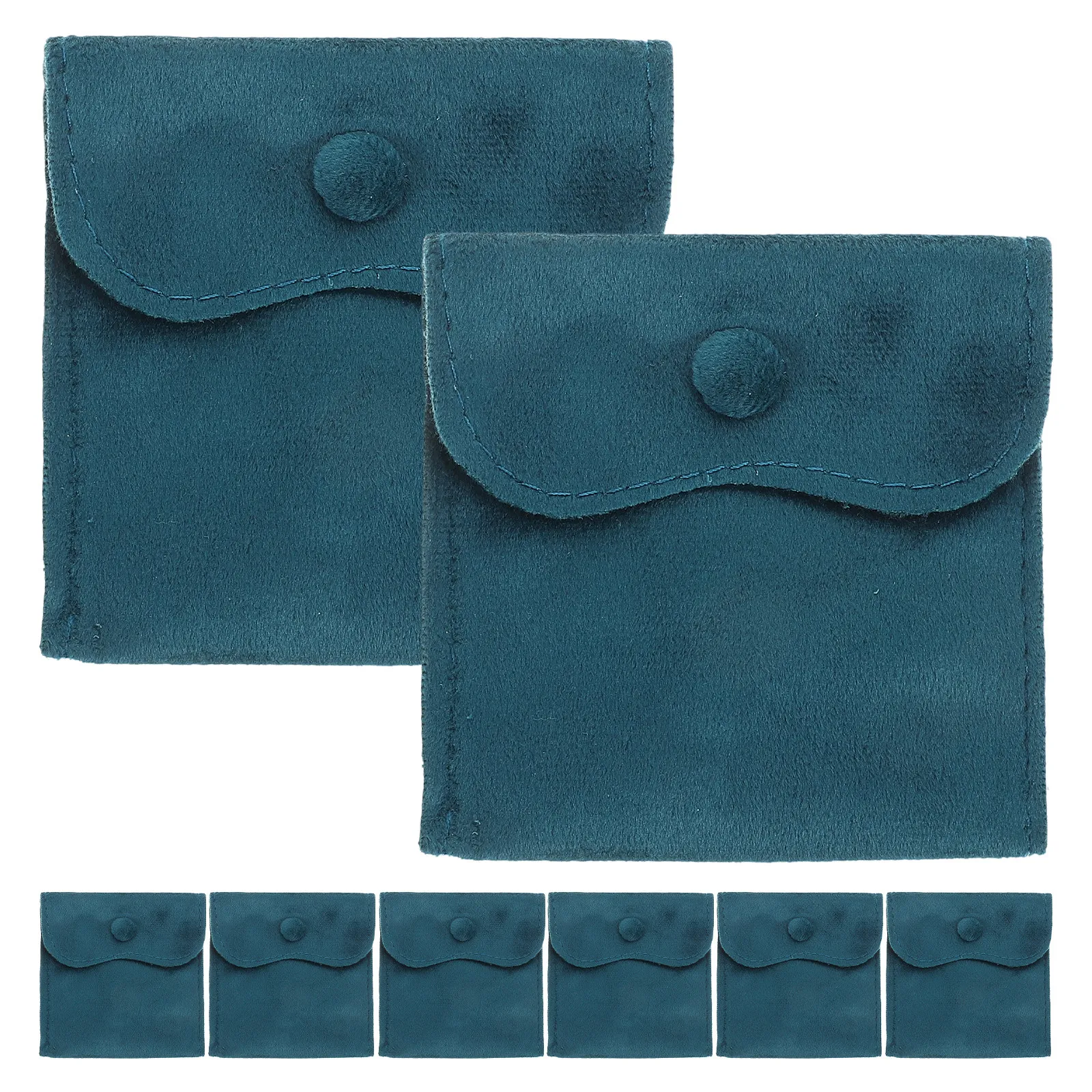 

8Pcs Luxury Soft Fabric Jewelry Storage Pouch Snap Button Closure for Rings Necklaces Bracelets Travel Daily Organization