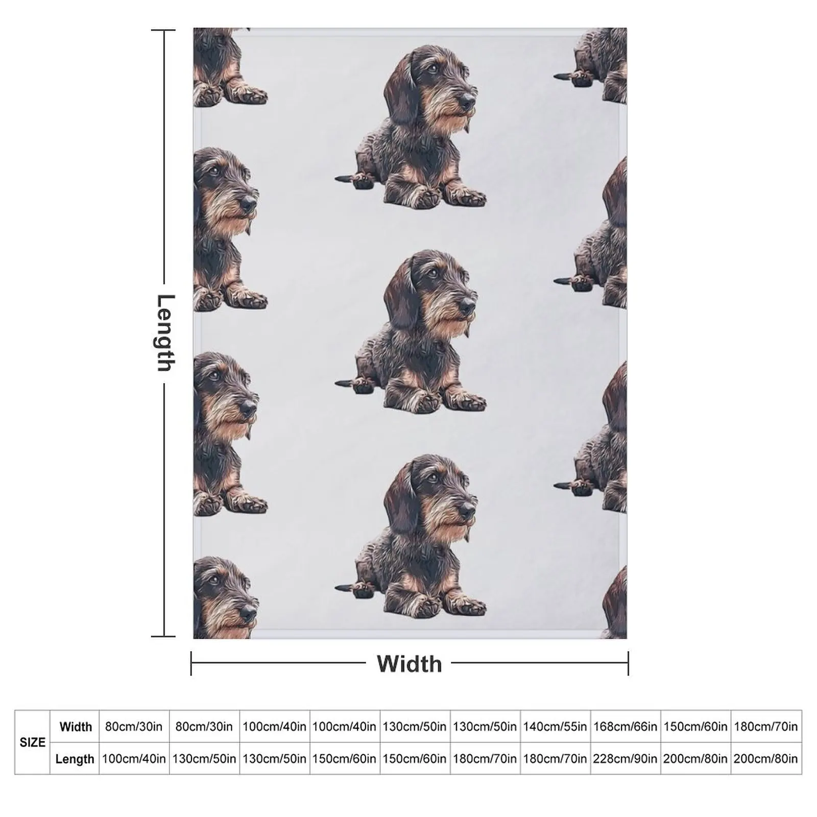 Dachshund Wire Haired Throw Blanket couch cozy soft plush fuzzy picnic outdoor blanket