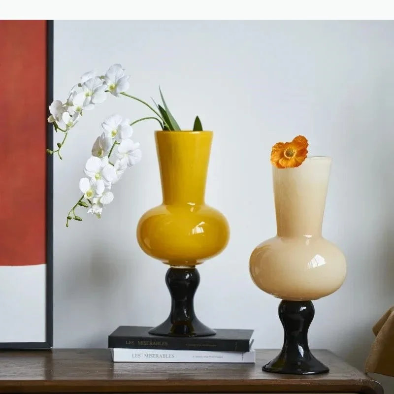 Goblet Shape Glass Vase Desk Decoration Artificial Flower Decorative Flower Arrangement Vases Room Aesthetic Decor