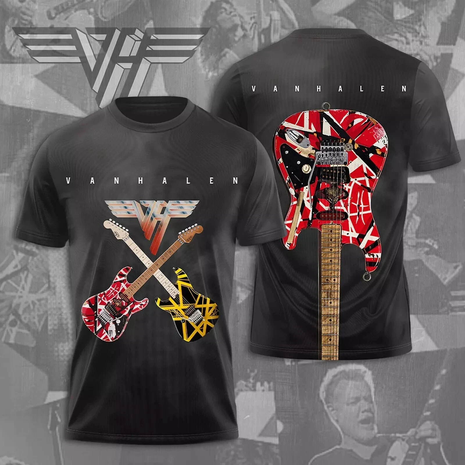 Klassisches Van Halen Rock T-Shirt 3D-Druck Unisex Streetwear Mode Herren Damen Hip-Hop Trend T-Shirt Sommer Übergroße Herrenbekleidung – Detail 6